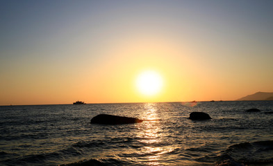 Sunrise on the sea, morning by the sea