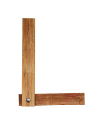 Wood font, wooden plank font letter L