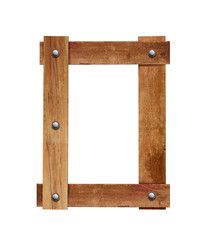 Wood font, wooden plank font letter O