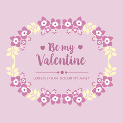 Pattern ornate elegant floral frame, romantic, for card decor happy valentine. Vector