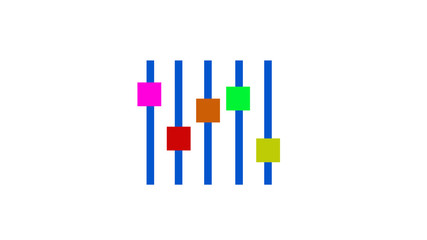  Equalizer multi color icon. Simple glyph