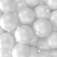 White Christmas Balls Mockup, 3d Rendered isolated on white background
