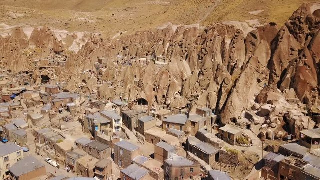 Unusual naturally formed carved rock cave houses of Kandovan, Iran