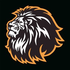 Wild Lion Head Logo Vector Mascot Sports Icon Design