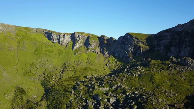 Peak of Rocky mountain and high steppes in Artvin, Turkey