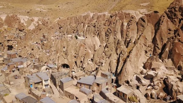 Unusual naturally formed carved rock cave houses of Kandovan, Iran