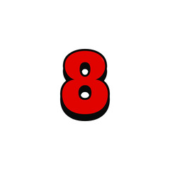 Number 8 vector font alphabet, unique elements design , logo, corporate identity, application, creative poster & more