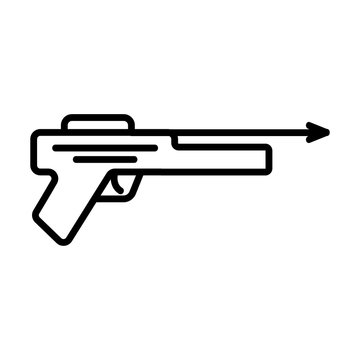 Underwater gun icon vector. A thin line sign. Isolated contour symbol illustration
