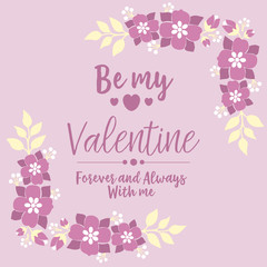 Fototapeta na wymiar Ornament pink floral frame of beautiful for design invitation card happy valentine. Vactor