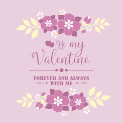 Fototapeta na wymiar Ornament pink floral frame of beautiful for design invitation card happy valentine. Vactor