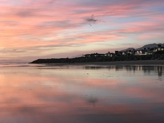 sunset over sea