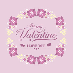 Obraz na płótnie Canvas Design romantic pink floral frame, for invitation card decor happy valentine. Vector