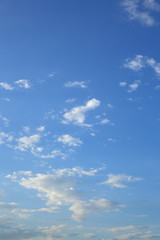fluffy white cloud moving above clear blue sky in the morning day