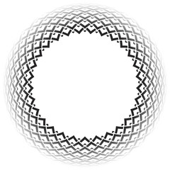 Circle frame. 3D illusion. Convex geometric pattern.