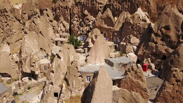 Unusual naturally formed carved rock cave houses of Kandovan, Iran