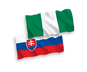 Flags of Slovakia and Nigeria on a white background