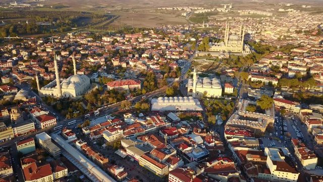 Selimiye and Eski Mosques in ancient Ottoman Capital Edirne, Turkey