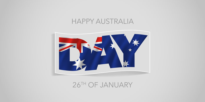 Happy Australia Day Vector Banner, Greeting Card