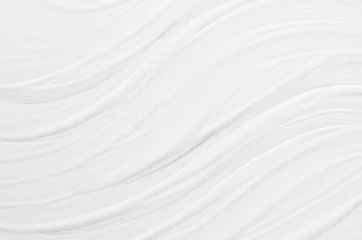 Keuken spatwand met foto White liquid striped paint texture with smooth diagonal waves as simple abstract background. © finepoints