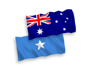 Flags of Australia and Somalia on a white background