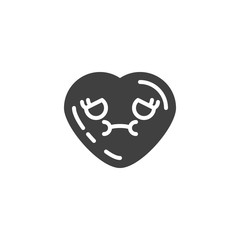 Nauseated Face emoji vector icon. filled flat sign for mobile concept and web design. Sickened heart shape emoticon glyph icon. Love symbol, logo illustration. Vector graphics