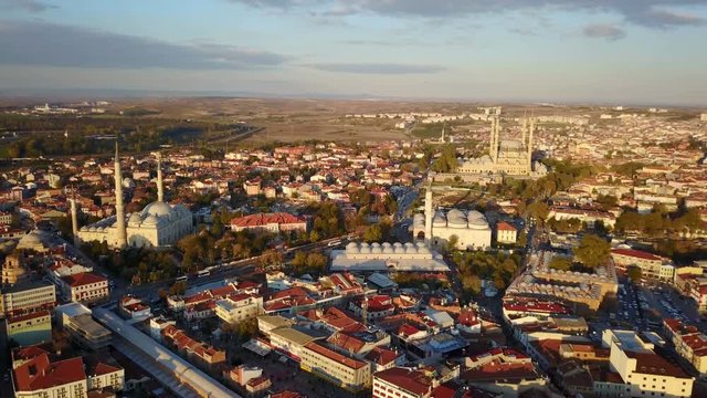 Selimiye and Eski Mosques in ancient Ottoman Capital Edirne, Turkey