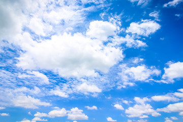 Naklejka na ściany i meble Clear blue sky with cloudy as a background wallpaper, pastel sky wallpaper