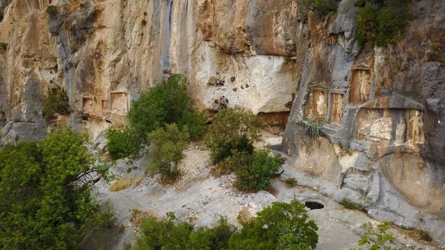Adamkayalar, Old Roman man rocks sculptures carved Mountains, Mersin, Turkey