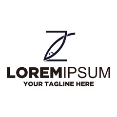 Letter Z Fish Logo Template