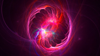 3D rendering abstract colorful fractal light background