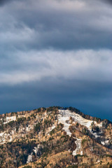 panorama of mountains in winter