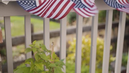 Back patio decorated for July 4th party. - Powered by Adobe