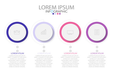 Vector Infographic label design template with icons and 4 options or steps. Can be used for process diagram, presentations, workflow layout, banner, flow chart, info graph.