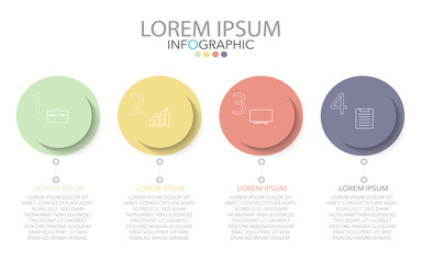 Vector Infographic label design template with icons and 4 options or steps. Can be used for process diagram, presentations, workflow layout, banner, flow chart, info graph.