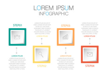 business infographic template, flat design concept with 4 option or step, vector eps 10