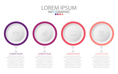 business infographic template, flat design concept with 4 option or step, vector eps 10