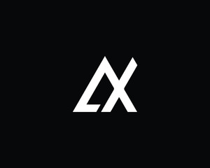 Minimalist Letter AX Logo Design , Editable in Vector Format in Black and White Color