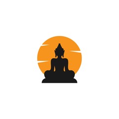 Buddha statue logo vector