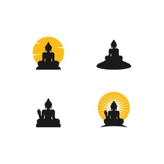 Fototapeta premium Buddha statue logo vector