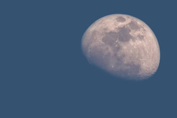 Crescent moon in the evening.