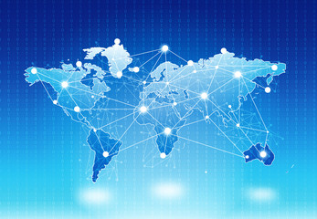 global communication network connections. 3d illustration..