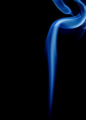 Abstract motion of white smoke isolated on a black background Can be modeled as hot food, smog, small clouds, and aromatic smoke.