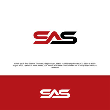 SAS Initials Logo, Combined Overlap Logo Letters