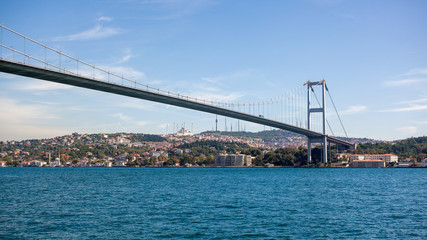 The famous Golden Horn Bridge in Istanbul
