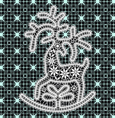 White Vector Lace Horses Deer New Year Backgrounds