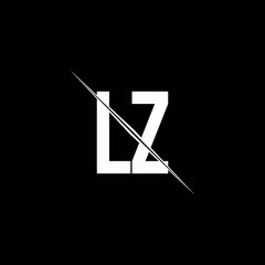 LZ logo monogram with slash style design template - obrazy, fototapety, plakaty
