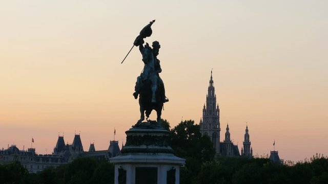 archduke charles statue on heldenplatz in habsburg palace, vienna