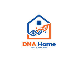 Fototapeta premium DNA home logo vector, health care logo design