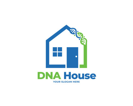 DNA house logo vector, health care logo design