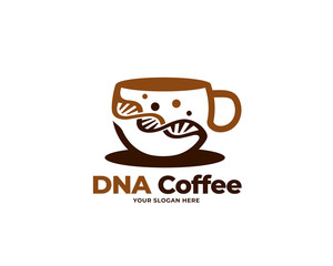 dna coffee design logo vector